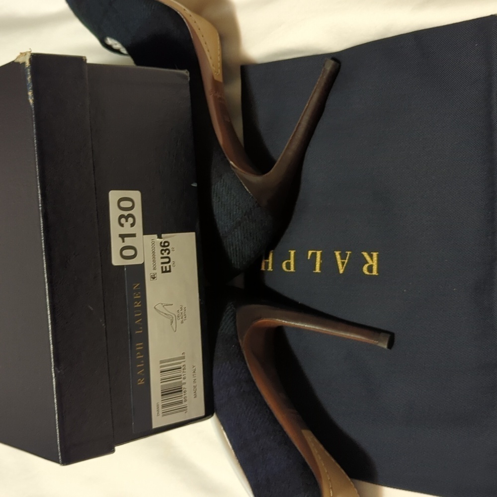Ralph Lauren Celia Black Watch Tartan Pumps Women's Size 6/36 B Black Mu Tartan. - Picture 11 of 13